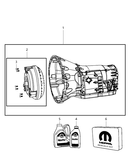 2011 Dodge Challenger Trans Kit-With Torque Converter Diagram for 68087444AA