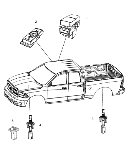 2016 Ram 1500 Switches - Body Diagram