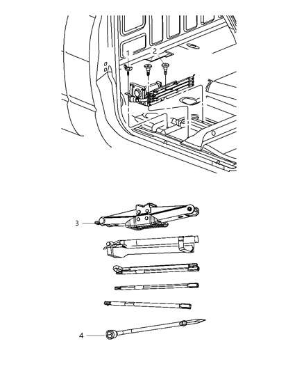 2010 Dodge Ram 2500 Jack Assembly & Tools Diagram