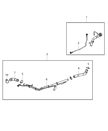 2021 Jeep Wrangler Tube-Fuel Filler Diagram for 68413327AC