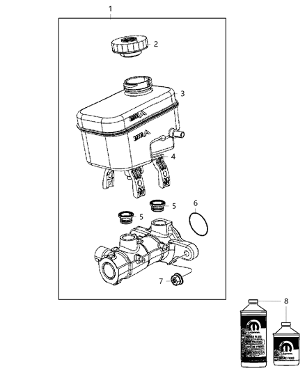 2020 Jeep Gladiator Brake Master Cylinder Diagram