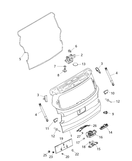 2015 Jeep Renegade Liftgate Latch Diagram for 68271921AA
