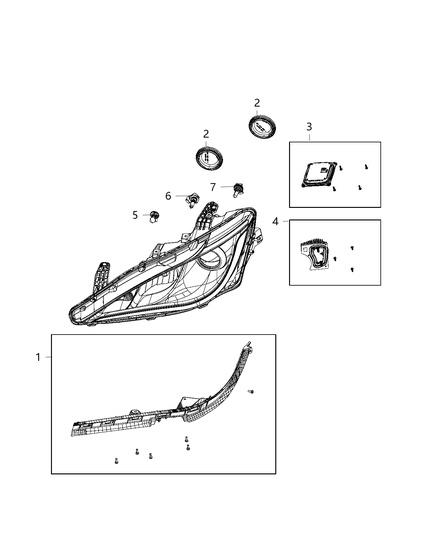 2017 Chrysler Pacifica Parts, Headlamp Service Diagram 3