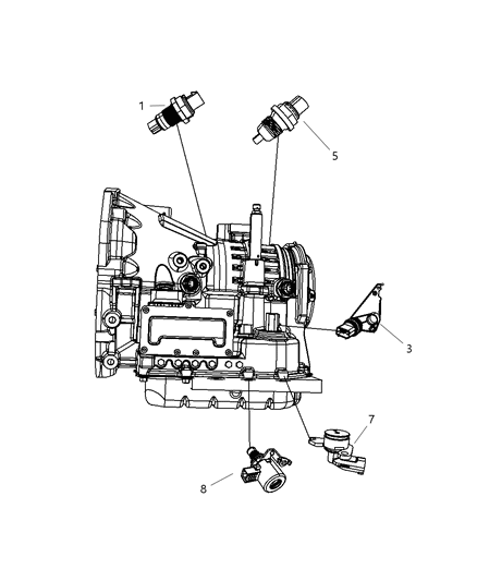 2007 Dodge Avenger Sensors - Transmission Diagram 1