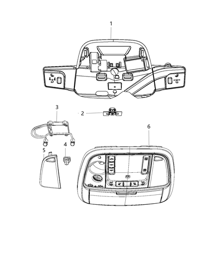 2019 Jeep Grand Cherokee Overhead Console Diagram