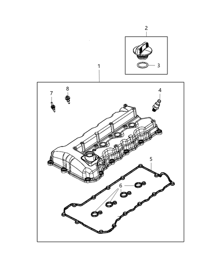 2013 Dodge Dart Cover-Cylinder Head Diagram for 5047543AE