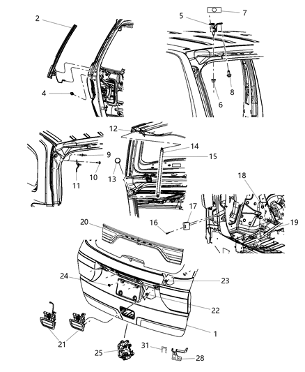 2014 Dodge Durango Liftgate Diagram 1