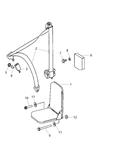 2009 Dodge Sprinter 3500 Passenger Front Jump Seat Diagram 2