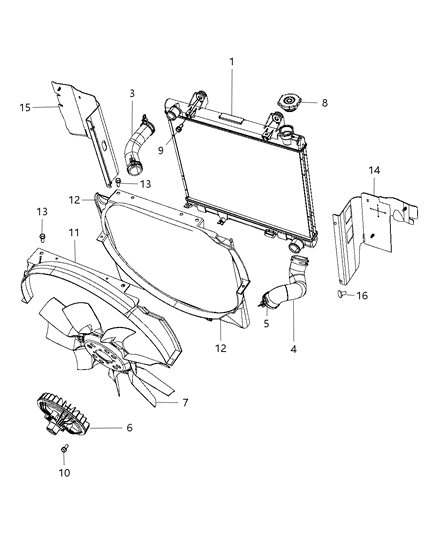 2008 Dodge Dakota Hose-Radiator Diagram for 52029283AE