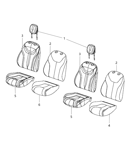 2013 Dodge Dart Front Seat Cushion Cover Diagram for 5LG79DX9AA