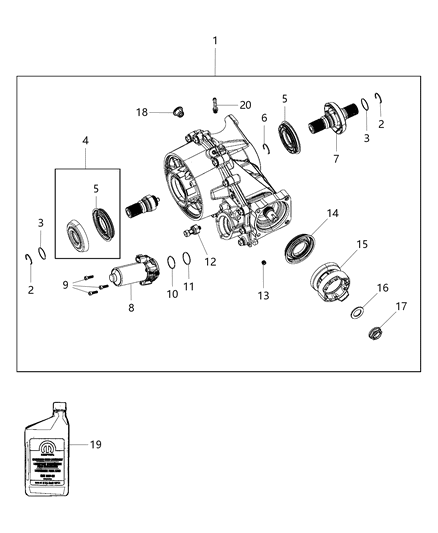 2019 Jeep Cherokee DIFFERNTL-Rear Axle Diagram for 53010758AF