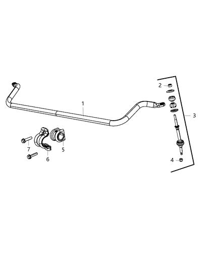 2015 Ram 3500 Pickup Front Stabilizer Bar Diagram 1