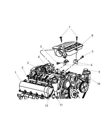 2006 Dodge Durango Engine Covers & Components Diagram 2