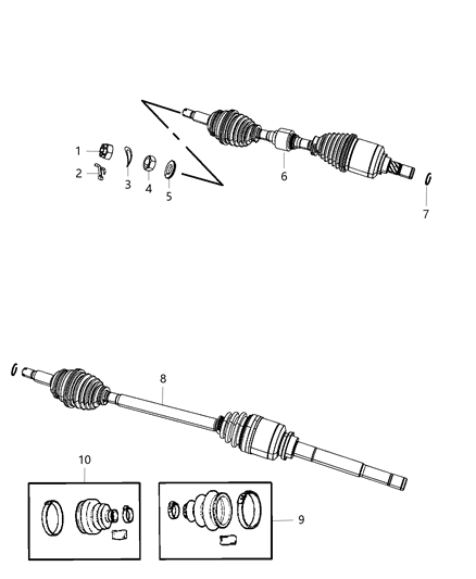 2017 Jeep Compass Axle Half Shaft Diagram for 52123873AC