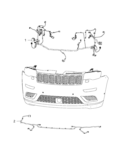 2019 Jeep Grand Cherokee Wiring, Fascia & Front End Module Diagram