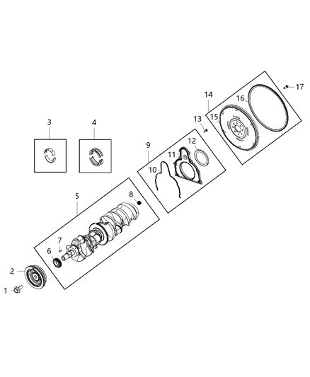 2014 Dodge Viper Seal-CRANKSHAFT Rear Oil Seal Diagram for 5038010AC