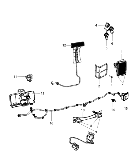 2011 Jeep Wrangler Lamps - Rear Diagram