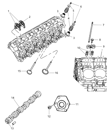 2010 Dodge Viper PUSHROD-Valve Diagram for 5037808AA