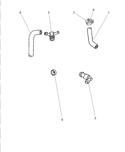 1997 Chrysler Sebring Clamp-PCV Hose Diagram for 5143031AA