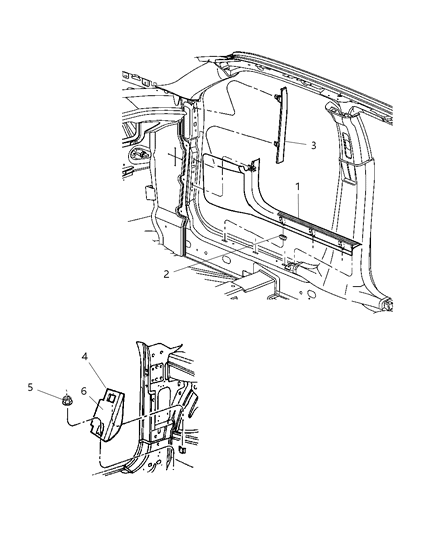 2005 Chrysler 300 Cowl Panel, Footrest Diagram