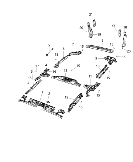 2020 Jeep Wrangler Aperture Panel, Sport Bar Diagram 2