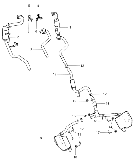 2012 Chrysler 300 Clamp-Exhaust Diagram for 68082903AA