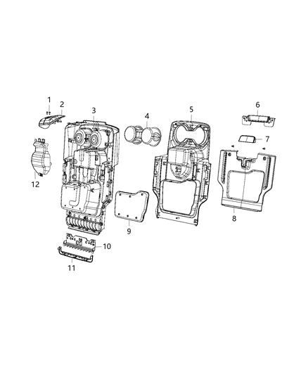 2021 Ram 1500 Bezel-Cup Holder Diagram for 5ZF62TX7AB