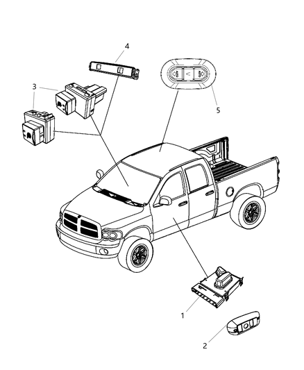 2009 Dodge Ram 2500 Switch-SUNROOF Diagram for 1HD761D1AA