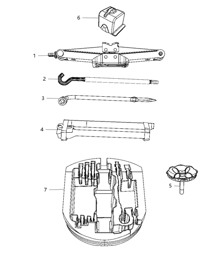 2011 Jeep Grand Cherokee Jack Assembly & Tools Diagram