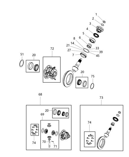 2021 Jeep Wrangler Washer-Thrust Diagram for 68400359AA