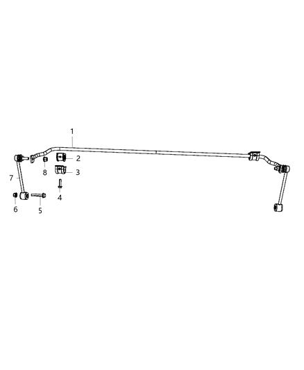 2021 Jeep Wrangler Stabilizer Bar Diagram for 68445126AA