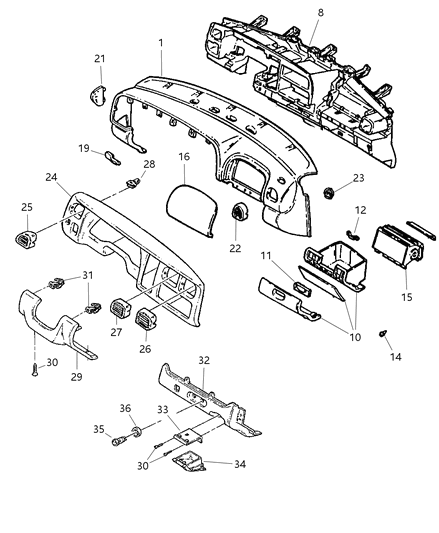 1997 Dodge Dakota Instrument Panel Diagram