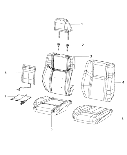 2015 Dodge Charger Front Seat - Bucket Diagram 9