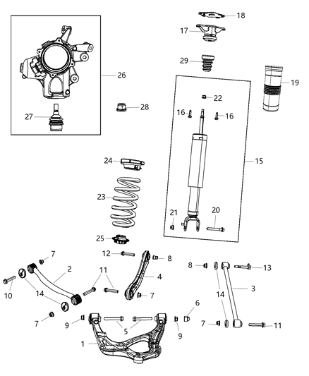 2016 Jeep Grand Cherokee Suspension - Rear Diagram 1