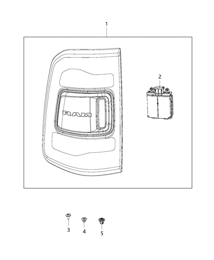 2019 Ram 1500 Lighting, Taillamp Diagram 2