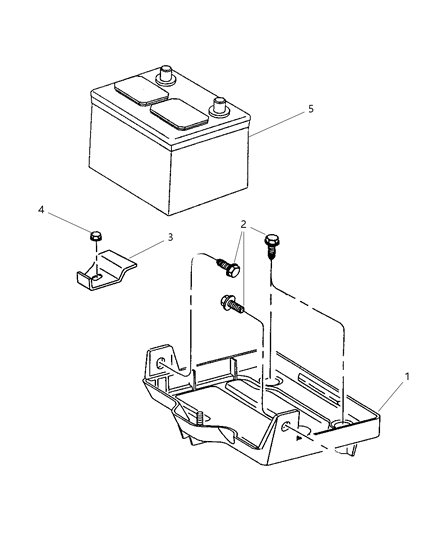 2001 Chrysler Prowler Battery Trays & Cables Diagram