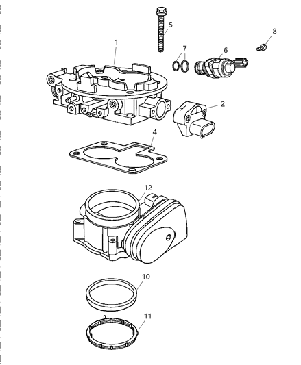 2005 Dodge Durango Throttle Body Valve Diagram for 53032801AA