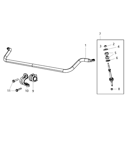 2010 Dodge Ram 2500 Link-STABILIZER Bar Diagram for 5072934AE