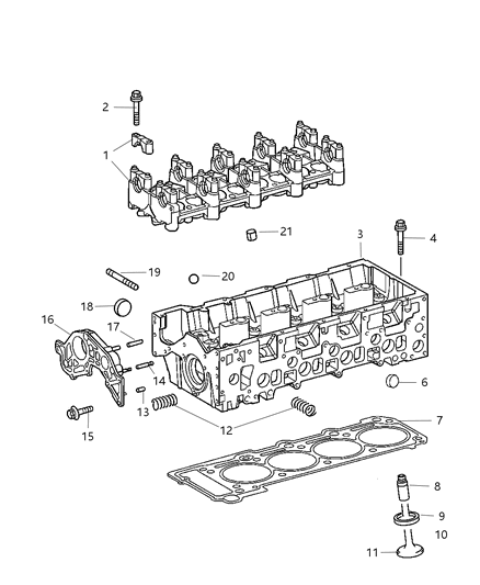 2005 Chrysler PT Cruiser Cylinder Head Diagram 2