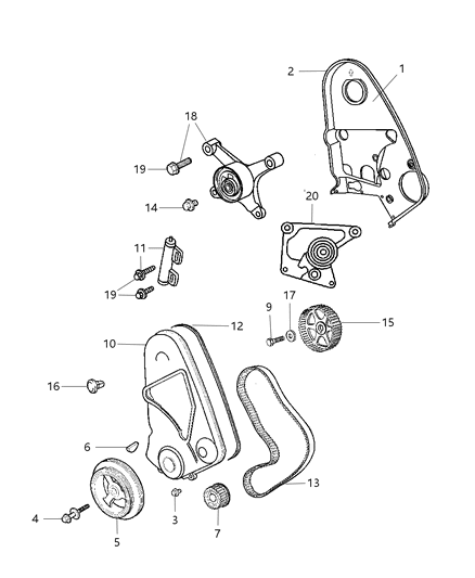 2001 Dodge Neon Cover-Timing Belt Diagram for 4777465