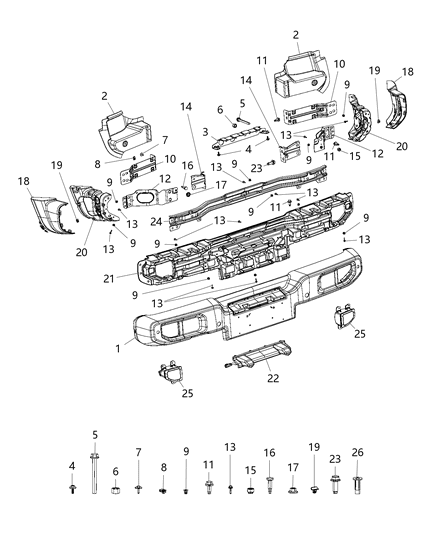 2018 Jeep Wrangler Rear Bumper Diagram 3