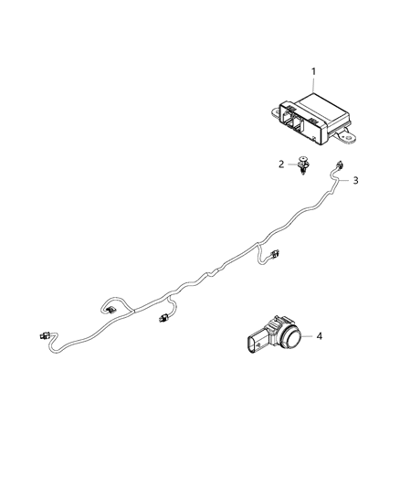 2019 Jeep Renegade Park Assist, Rear Diagram