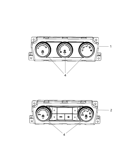2010 Dodge Ram 3500 Pickup A/C & Heater Controls Diagram