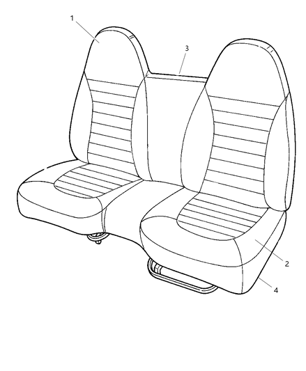2002 Dodge Dakota Front Seat Cushion Diagram for TQ601L5AB