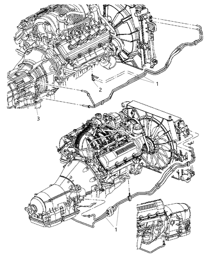 2006 Jeep Grand Cherokee Transmission Oil Cooler & Lines Diagram