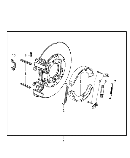 2008 Jeep Grand Cherokee Park Brake Assembly, Rear Disc Diagram