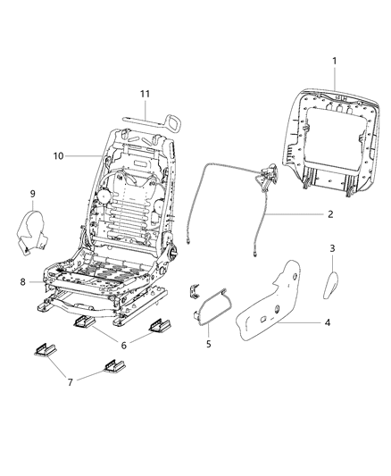 2014 Dodge Challenger Kit-Seat Back Trim Panel Diagram for 68159291AA