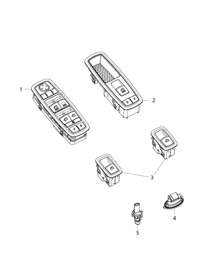 2016 Chrysler 200 Switches - Doors & Deck Lid Diagram