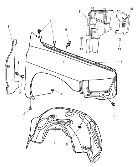 2007 Dodge Ram 3500 Front Fender Diagram