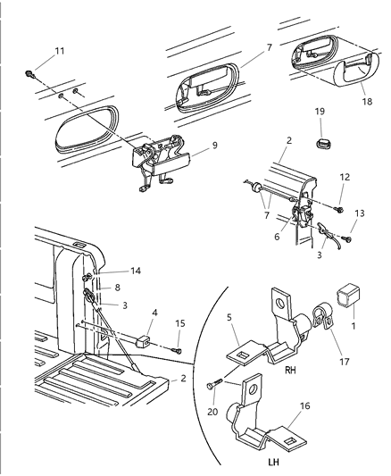 1998 Dodge Ram 3500 Tailgate Diagram